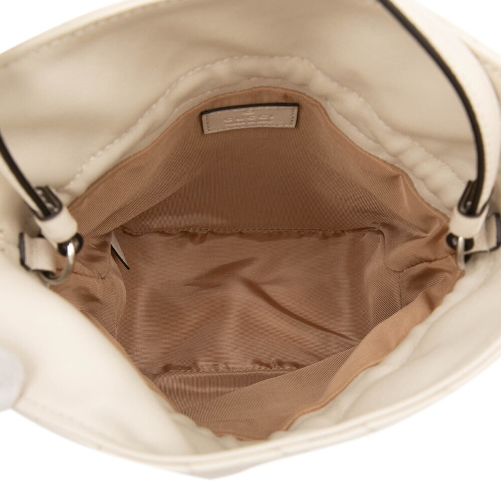 GUCCI Authentic White Leather Shoulder Bag - Picture 4 of 6